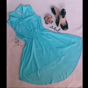 Turquoise Sleeveless Fishtail Dress